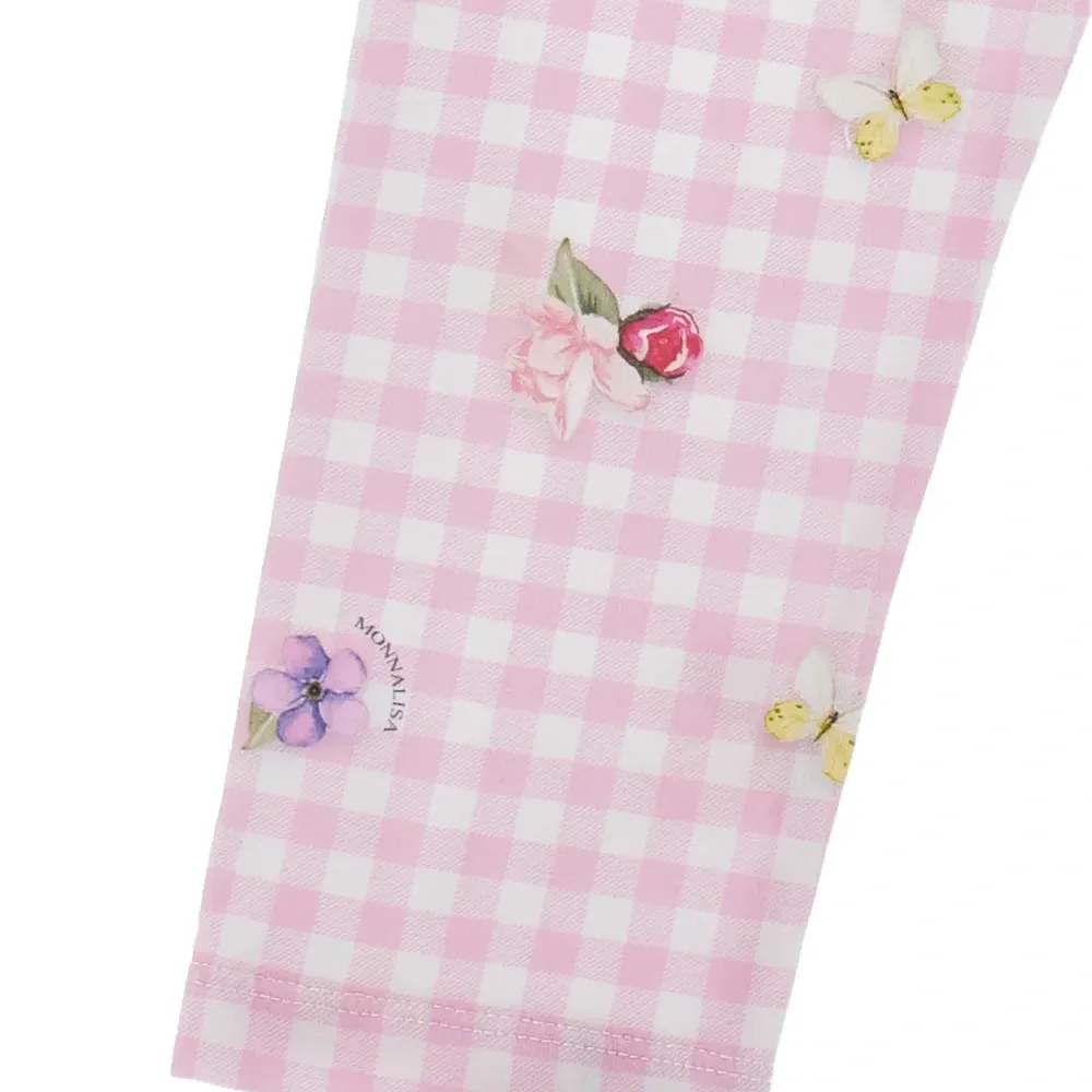 Комплект Gingham из топа и брюк с цветочным принтом