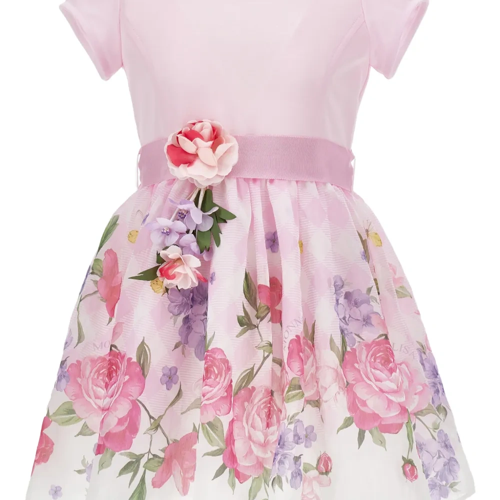 Платье с цветочной аппликацией