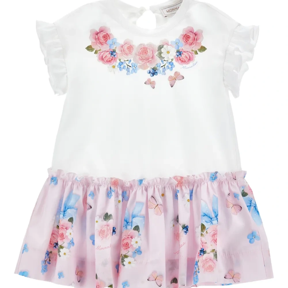 Платье с оборками и цветочным принтом