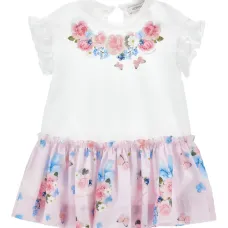 Платье с оборками и цветочным принтом