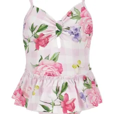 Купальник с оборками и цветочным принтом Купальник с оборками и цветочным принтом