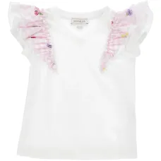 Футболка с оборками на рукавах