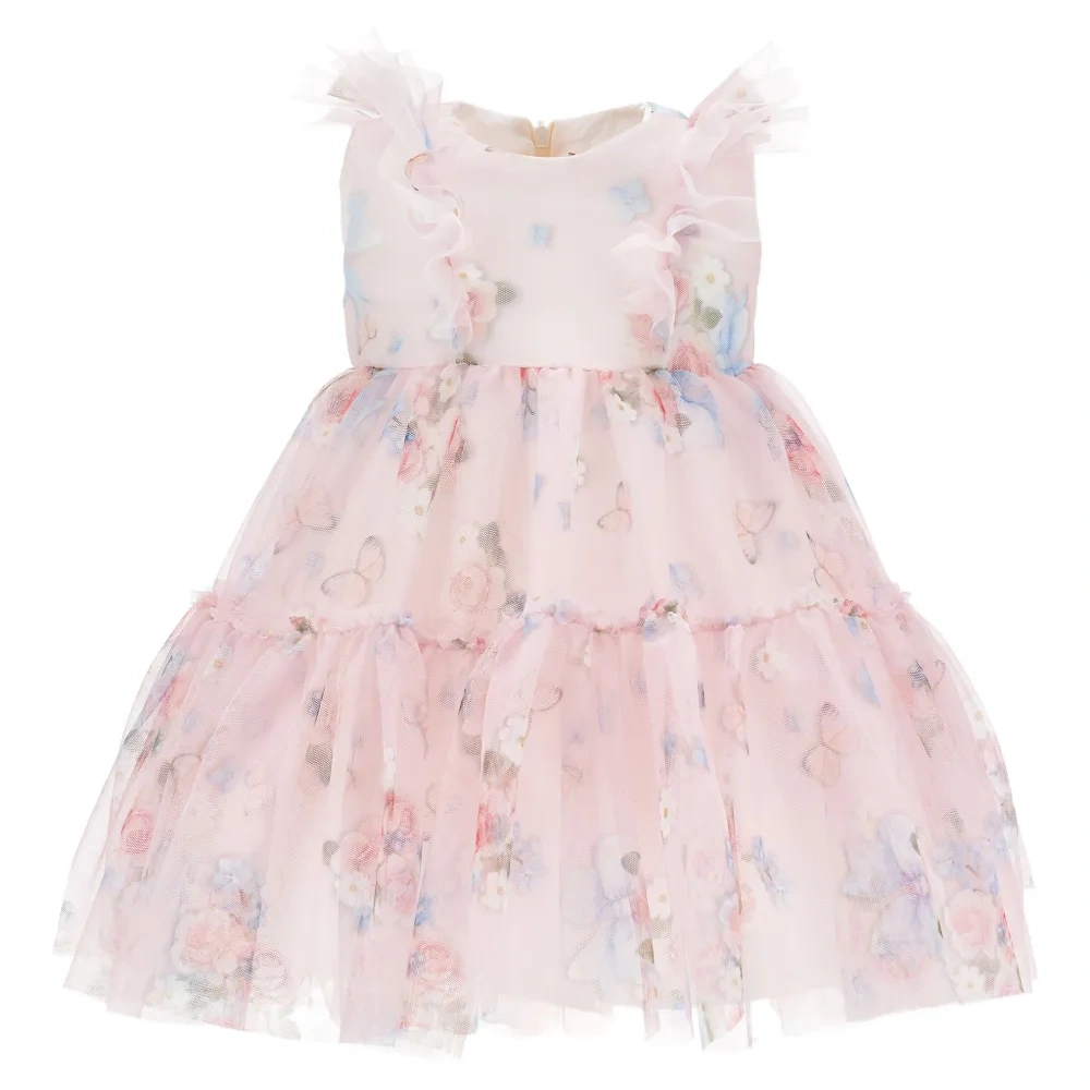 Платье с оборками и цветочным принтом