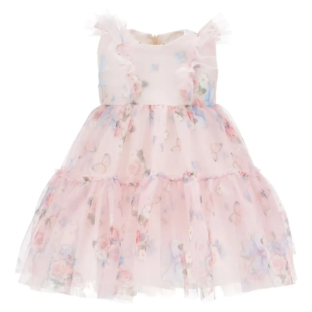 Платье с оборками и цветочным принтом