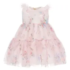 Платье с оборками и цветочным принтом