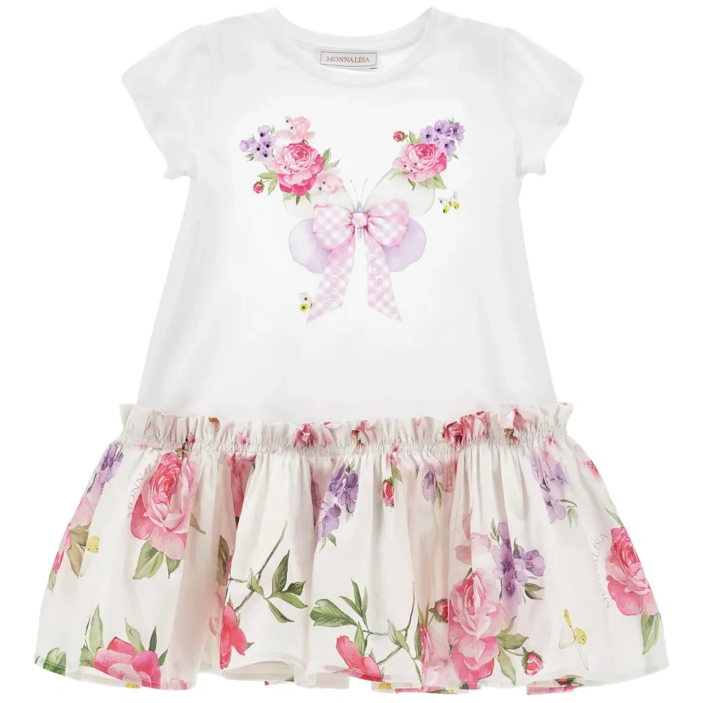 Платье с оборками и цветочным принтом