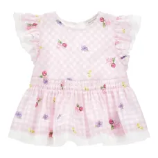 Блузка с оборками на рукавах Блузка с оборками на рукавах