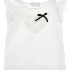 Футболка с оборками на рукавах и аппликацией Футболка с оборками на рукавах и аппликацией