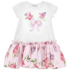 Платье с цветочным принтом и бантом