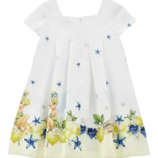 Платье с квадратным вырезом и принтом