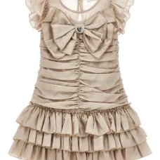 Платье с оборками и бантом