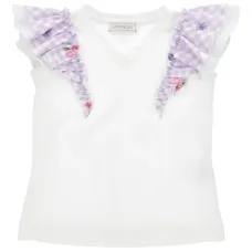 Футболка с оборками на рукавах