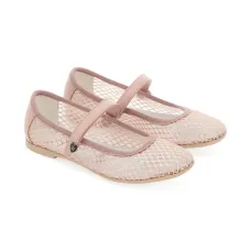 Сетчатые балетки с аппликацией