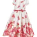 Платье с поясом и цветочным принтом