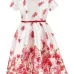 Платье с поясом и цветочным принтом