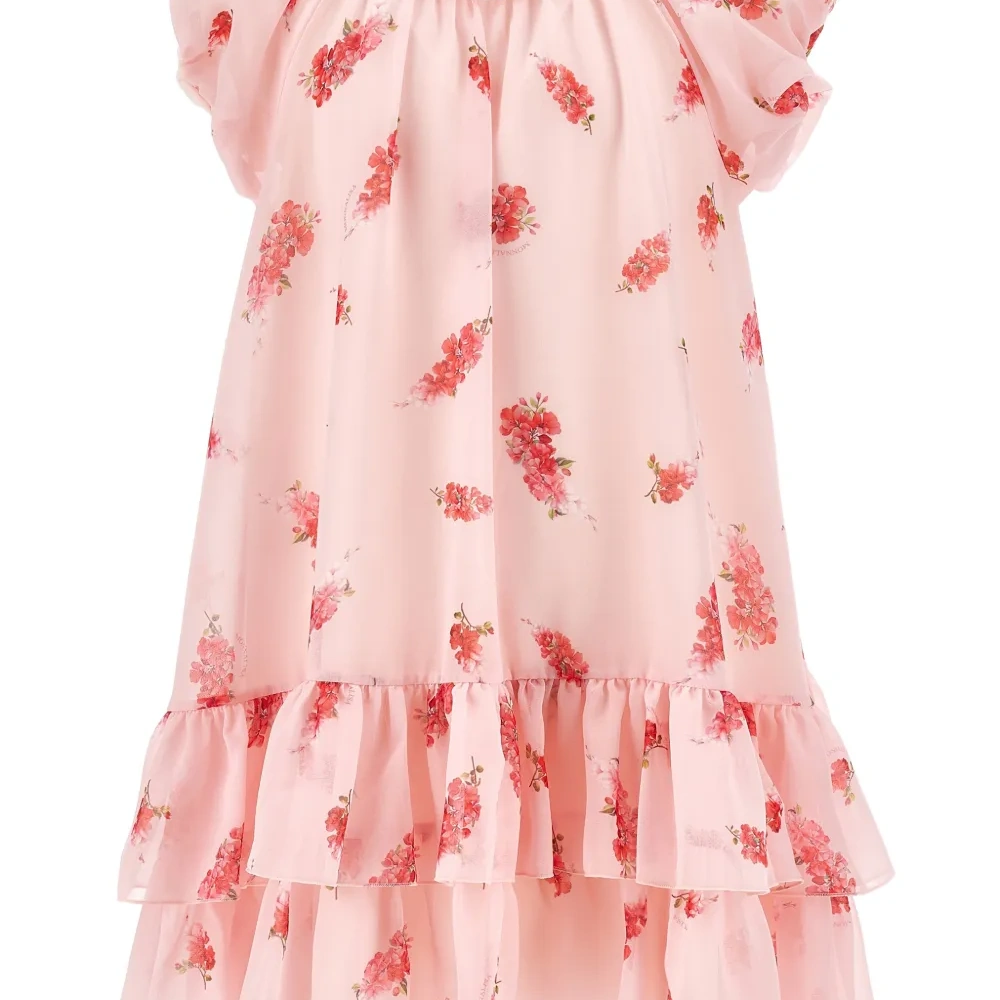 Платье с оборками и цветочным принтом