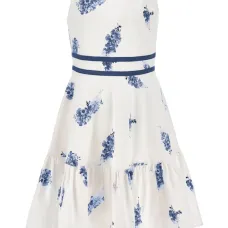 Платье с оборками и цветочным принтом