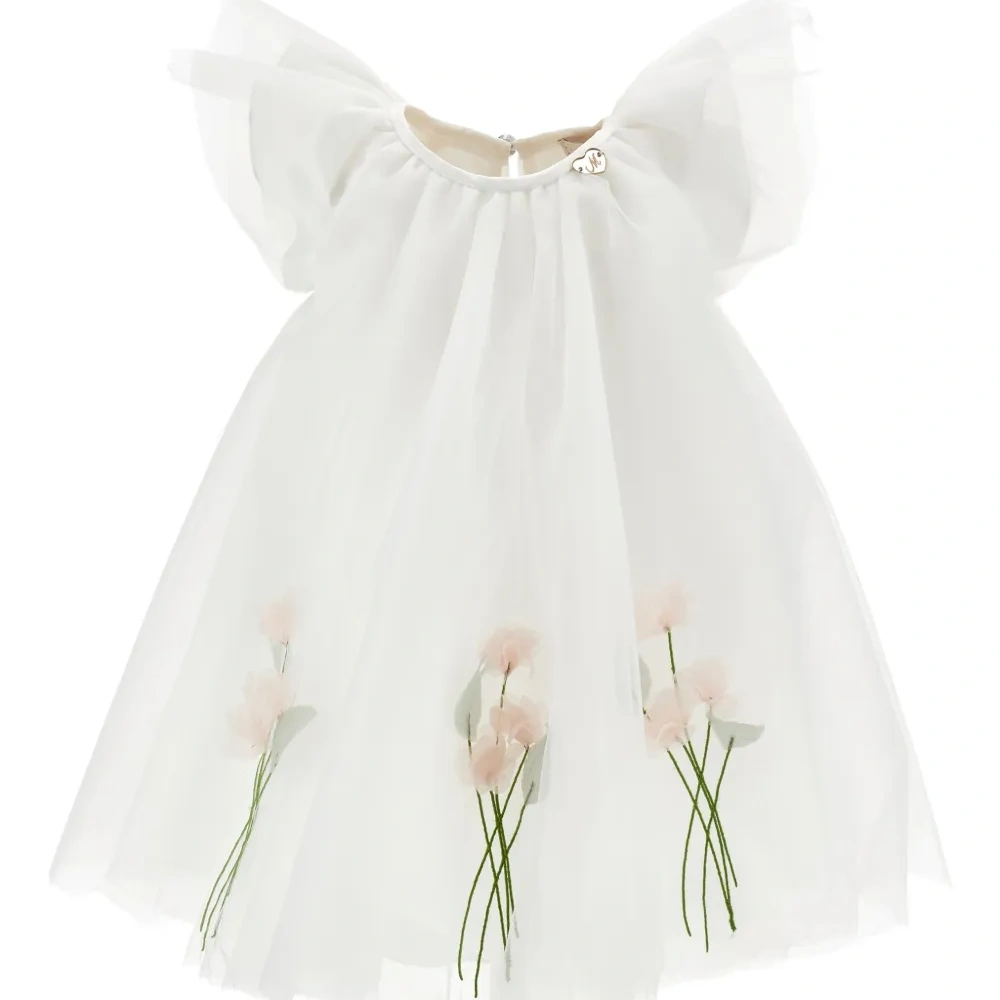 Платье с оборками и цветочным принтом