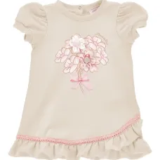 Платье с цветочной аппликацией и оборками