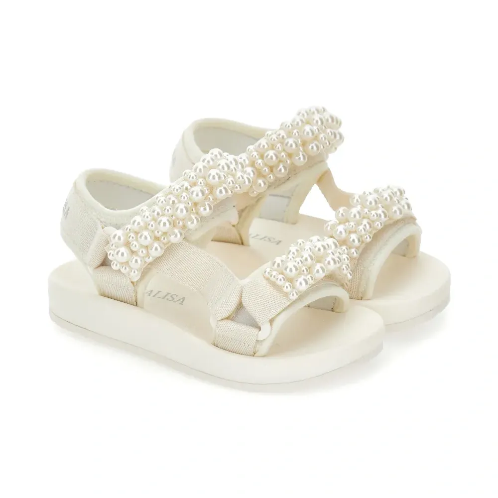 Босоножки с искусственным жемчугом