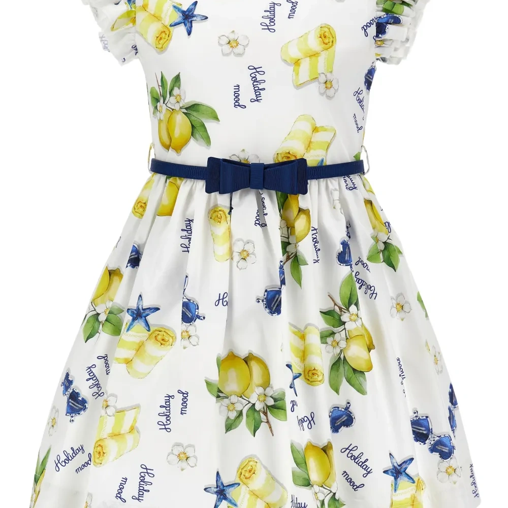 Платье с оборками и поясом Платье с оборками и поясом