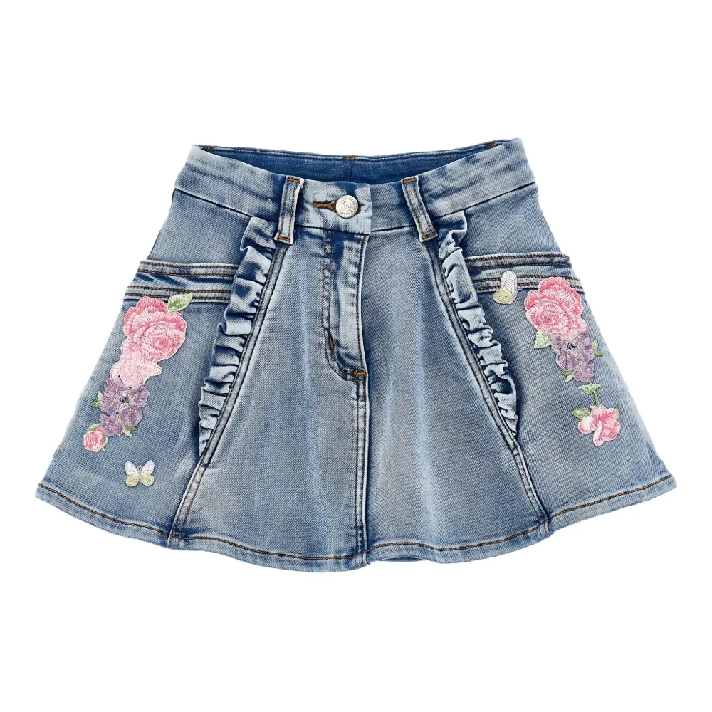 Юбка с цветочной вышивкой