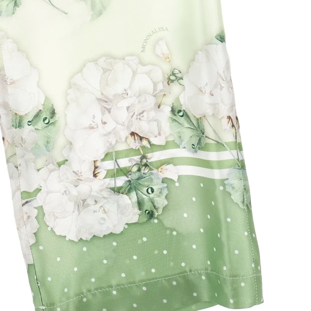 Брюки в горох с цветочным узором