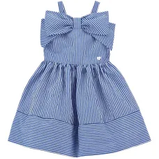 Платье в полоску с бантом