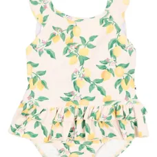 Купальник с оборками и принтом