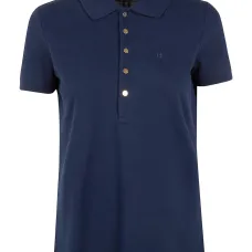 Поло с вышивкой и пуговицами