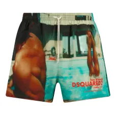 Плавки-шорты с абстрактным принтом