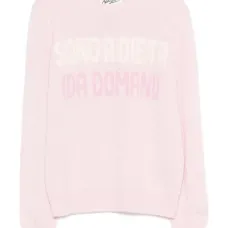 Вязаный джемпер с рифленой отделкой и надписью