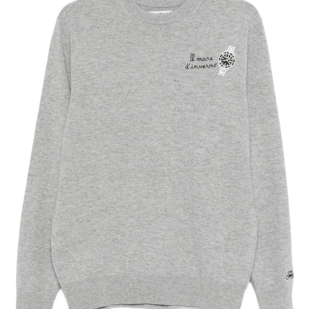 Вышитый свитер с круглым вырезом