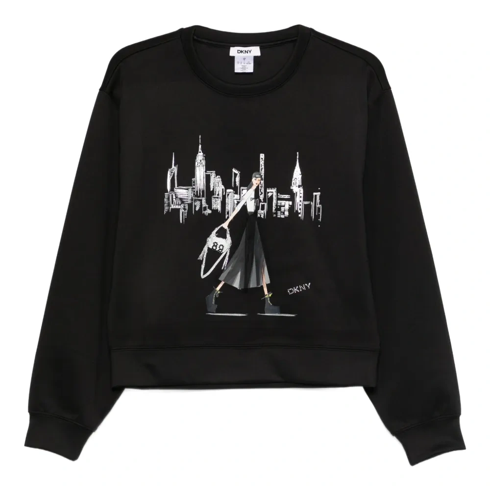 Свитшот с графическим принтом и круглым вырезом