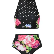 Бикини на молнии с цветочным узором