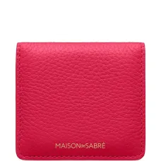 Компактное кожаное зеркало с магнитом