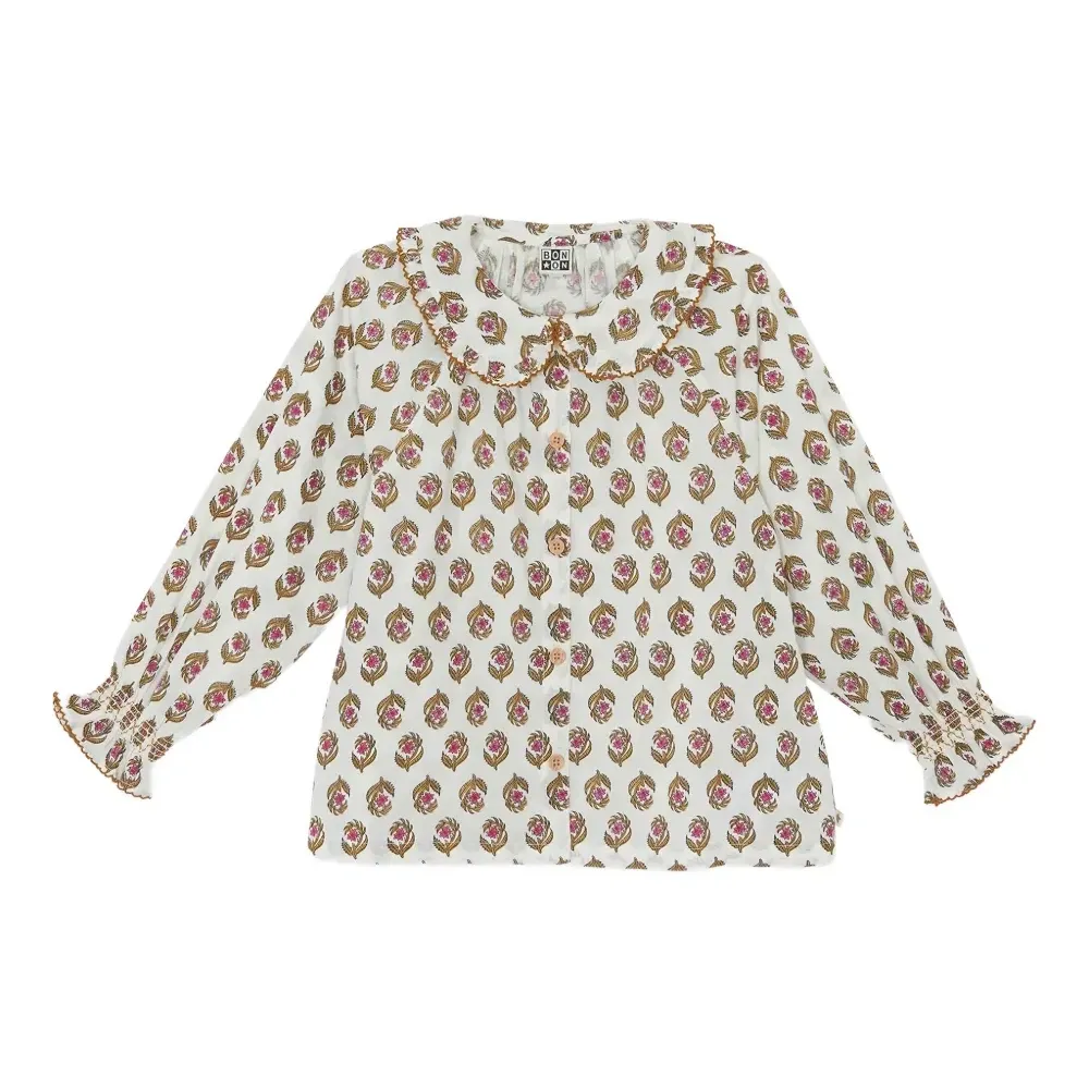 Топ с оборками и цветочным принтом