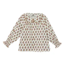 Топ с оборками и цветочным принтом