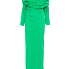 Макси-платье с открытыми плечами и отделкой Макси-платье с открытыми плечами и отделкой