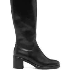 Кожаные ботфорты на каблуке 60 мм Кожаные ботфорты на каблуке 60 мм