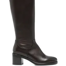 Кожаные ботинки на каблуке 65 мм