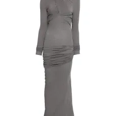 Макси-платье с длинными рукавами и драпировкой Макси-платье с длинными рукавами и драпировкой