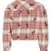 Клетчатый топ с длинными рукавами