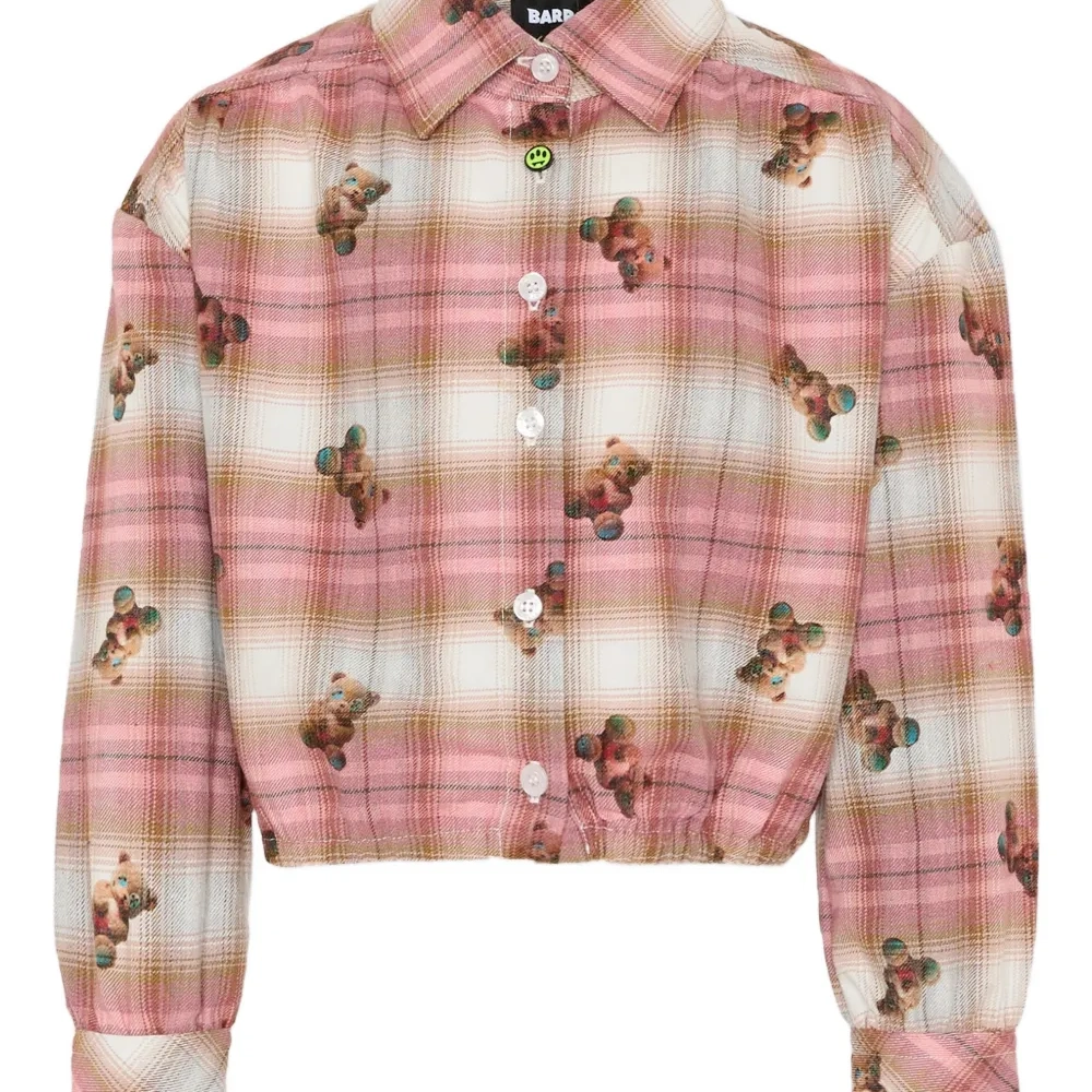 Клетчатый топ с длинными рукавами