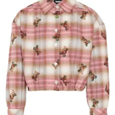 Клетчатый топ с длинными рукавами Клетчатый топ с длинными рукавами