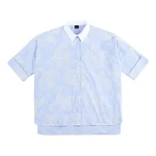 Полосатая рубашка с вышивкой