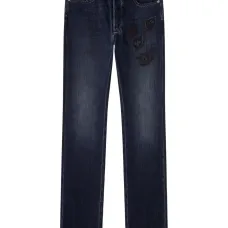 Джинсы Larkee-S 1985 с эффектом потертости и вышивкой