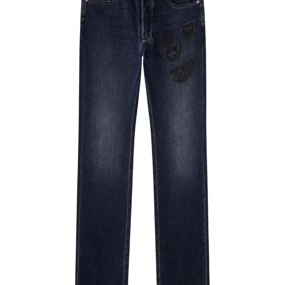 Джинсы Larkee-S 1985 с эффектом потертости и вышивкой