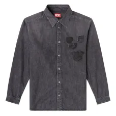 Джинсовая рубашка D-Simply-S15 с нашивками Джинсовая рубашка D-Simply-S15 с нашивками
