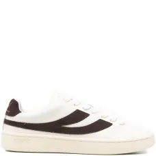 Кожаные кроссовки с полосатыми деталями Кожаные кроссовки с полосатыми деталями